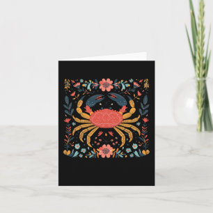 Colourful Crab Illustration Surrounded Card