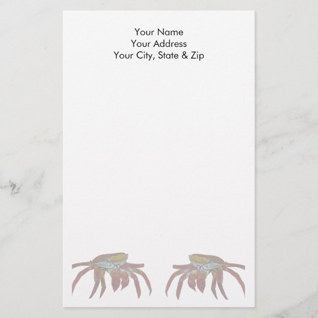 Colourful Crab Stationery (Front)