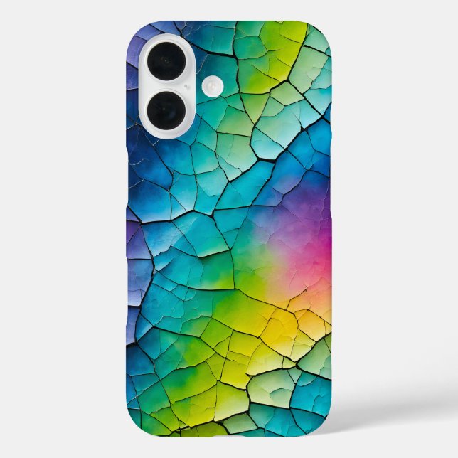 Colourful Crackle Paper Art iPhone Case (Back)