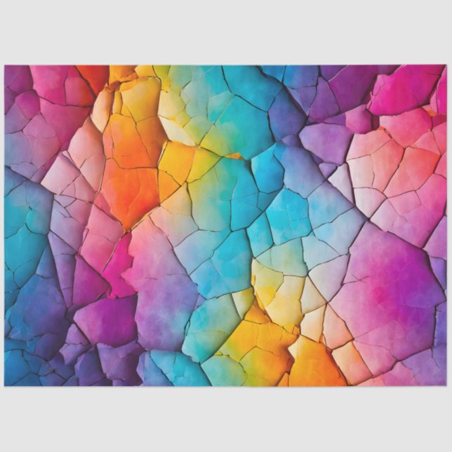 Colourful Crackle Paper Art Tissue Paper (Front)
