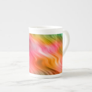 Colourful Crane Flower Wavy Texture Bone China Mug