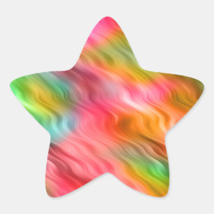 Colourful Crane Flower Wavy Texture Star Sticker