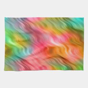 Colourful Crane Flower Wavy Texture Tea Towel
