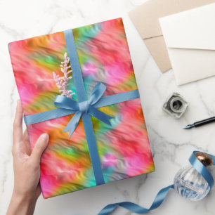Colourful Crane Flower Wavy Texture Wrapping Paper