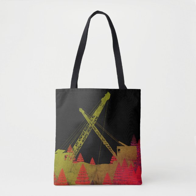 Colourful Crane Operator Operating Engineer Fantas Tote Bag (Front)