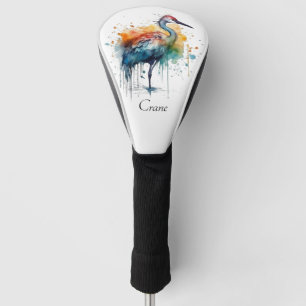 Colourful crane standing in the water  golf head cover
