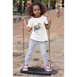 Colourful crane standing in the water  T-Shirt