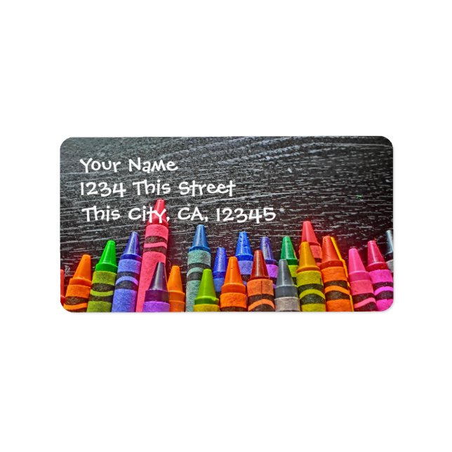 Colourful Crayon Address Labels (Front)