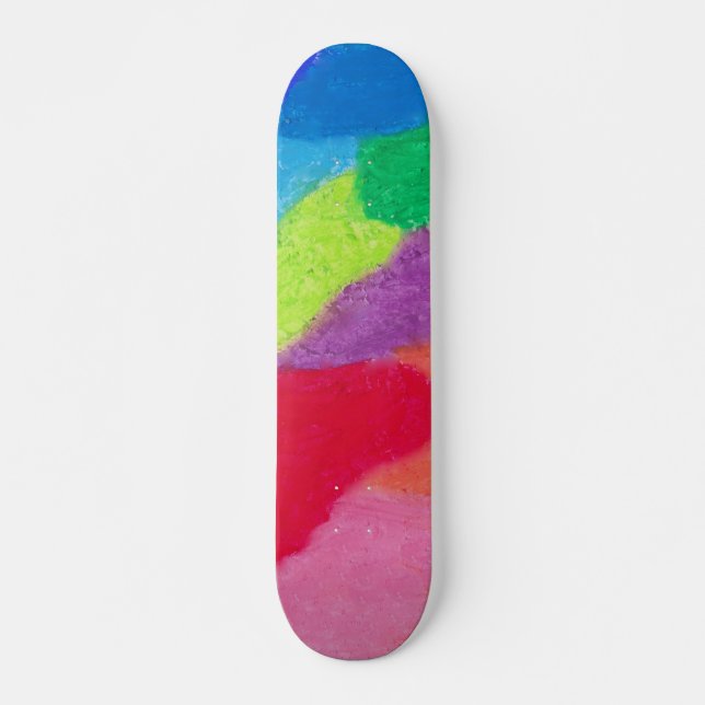 Colourful crayon art print skateboard (Front)