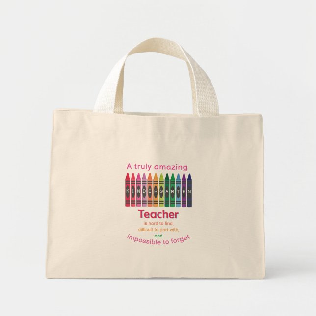 Colourful Crayon/ Kindergarten Teacher Appreciatio Mini Tote Bag (Front)