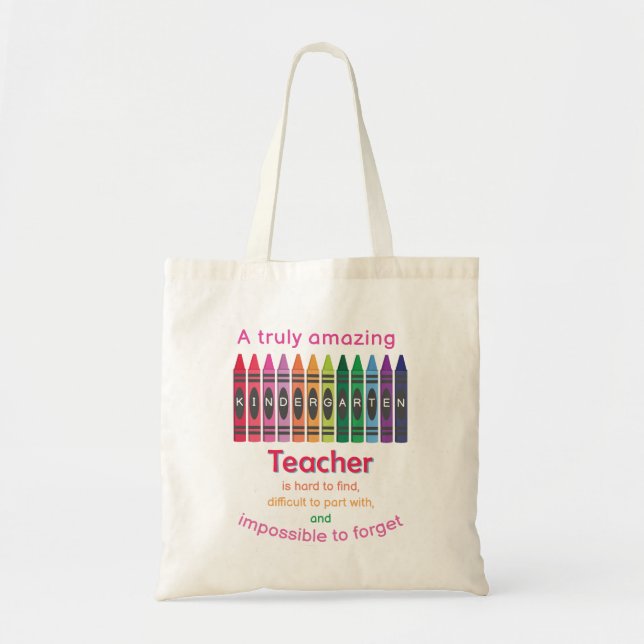 Colourful Crayon/ Kindergarten Teacher Appreciatio Tote Bag (Front)