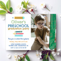 Colourful Crayon Photo Preschool Graduation