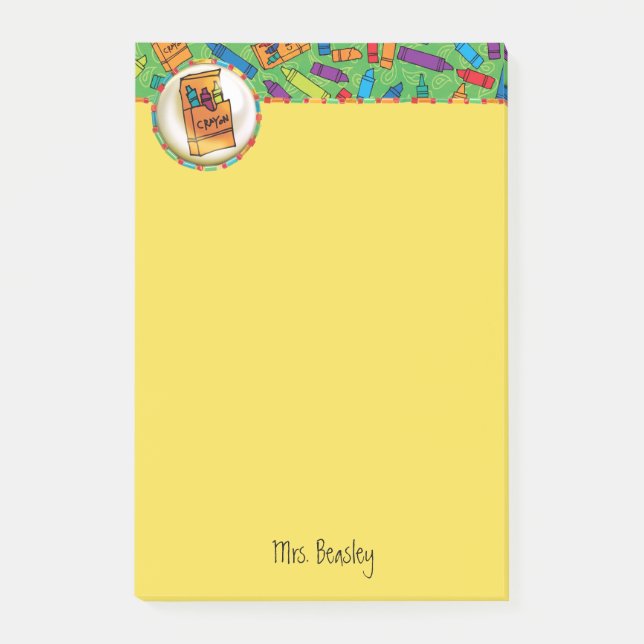 Colourful Crayons 4 x 6 Post-it Notes (Front)