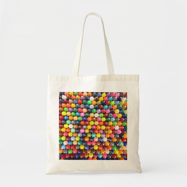 Colourful crayons and chalk art tote bag (Front)