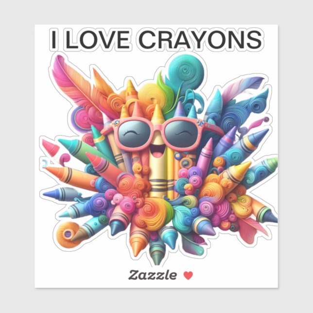 Colourful Crayons Custom-Cut Vinyl Sticker (Sheet)
