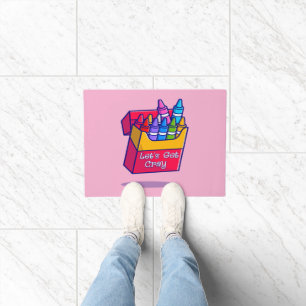 Colourful Crayons Let's Get Cray Doormat