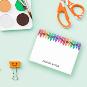 Colourful Crayons Note From School Teacher