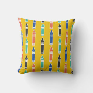 Colourful Crayons Pattern Cushion