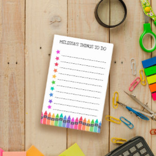 Colourful Crayons & Stars Things To Do Post-it Notes