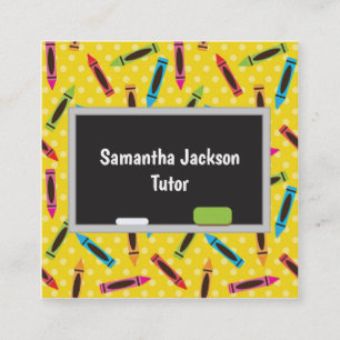 Colourful Crayons Tutoring Square Business Card