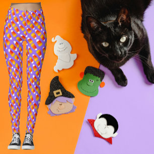 Colourful Crazy Candy Corn Halloween  Leggings