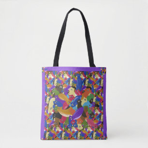 Colourful Crazy Cross Eyed Planarian Tote Bag