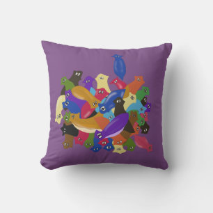 Colourful Crazy Crosseyed Planarian Worms Cushion