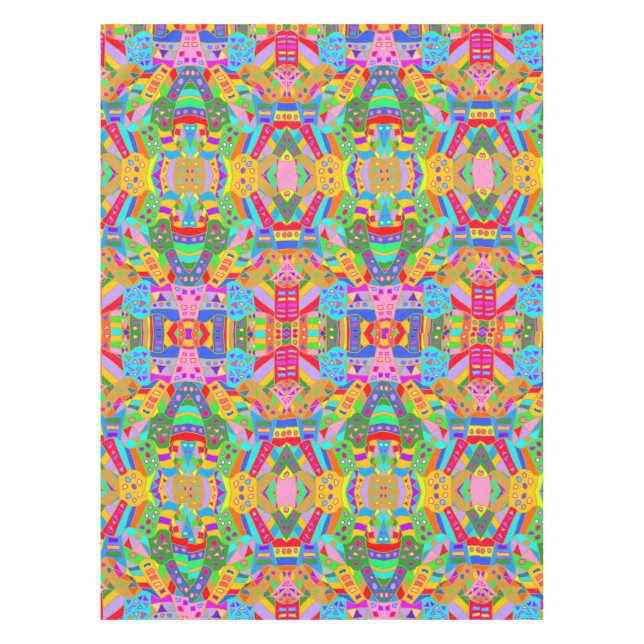 colourful crazy pattern modern art hippy  tablecloth (Front)