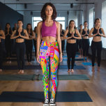 colourful crazy pattern modern art leggings<br><div class="desc">Fun crazy pattern modern art design. Geometric shapes of all colours and sizes.</div>