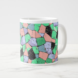 Colourful Crazy Paving Stone Pattern Large Coffee Mug