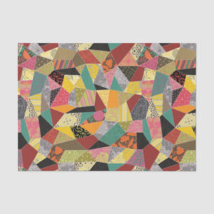 Colourful Crazy Quilt Patchwork Pattern Tissue Paper