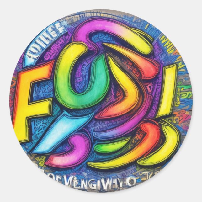 "Colourful Creations: Kids' Fashion Fun!" Classic Round Sticker (Front)