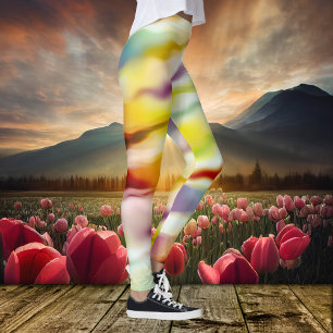 Colourful Creative Flow Abstract Art Leggings