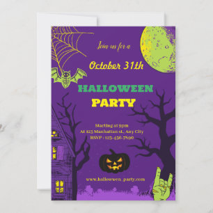 Colourful Creative Fun Halloween Party Invitation