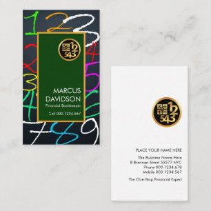Colourful Creative Numbers Financial Business Card