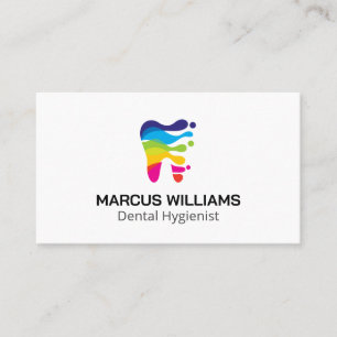 Colourful Creative Tooth Logo   Dental Business Card