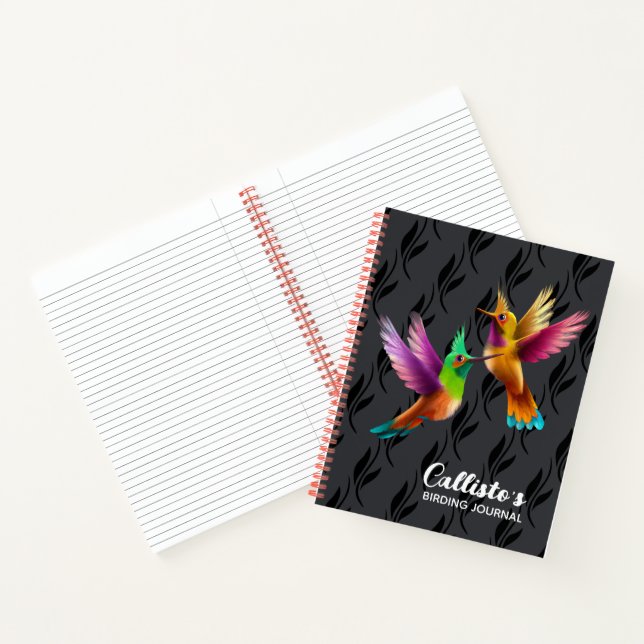 Colourful Crested Hummingbirds in Flight Notebook (Inside)