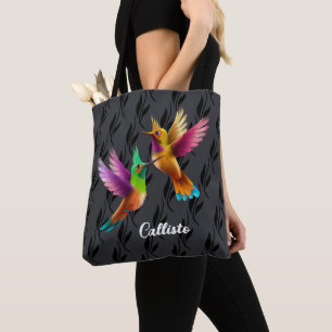 Colourful Crested Hummingbirds in Flight Tote Bag