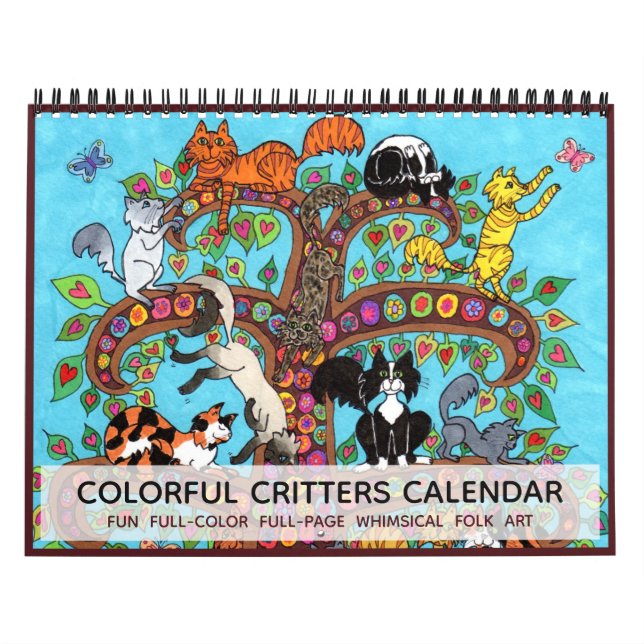 Colourful Critters Fun Cute Animals 2022 Boho Art Calendar (Cover)