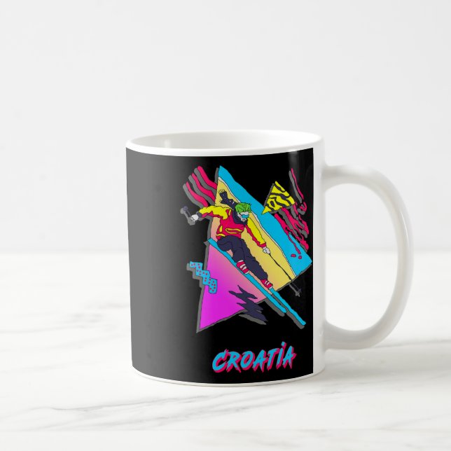Colourful Croatia Skiing Adventure Graphic  Coffee Mug (Right)