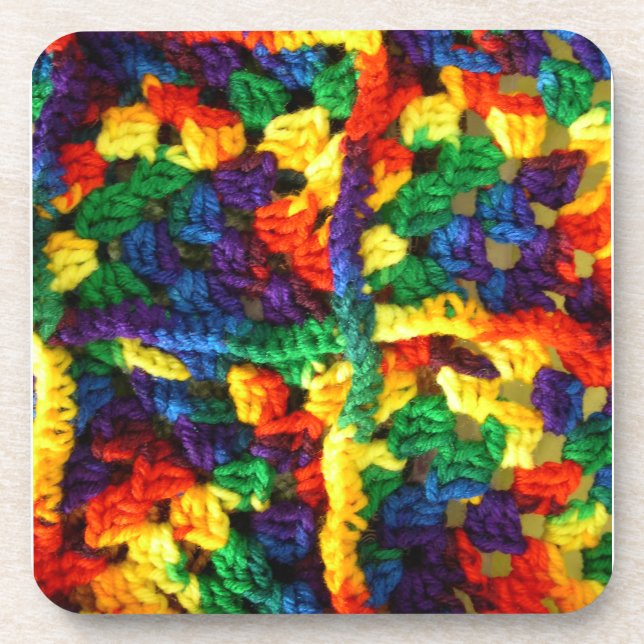 Colourful Crochet Coaster (Front)