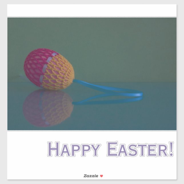 Colourful Crochet Easter Egg Holiday Vinyl Sticker (Sheet)