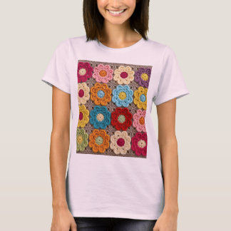 Colourful Crochet Flower Pattern – Handmade Granny T-Shirt