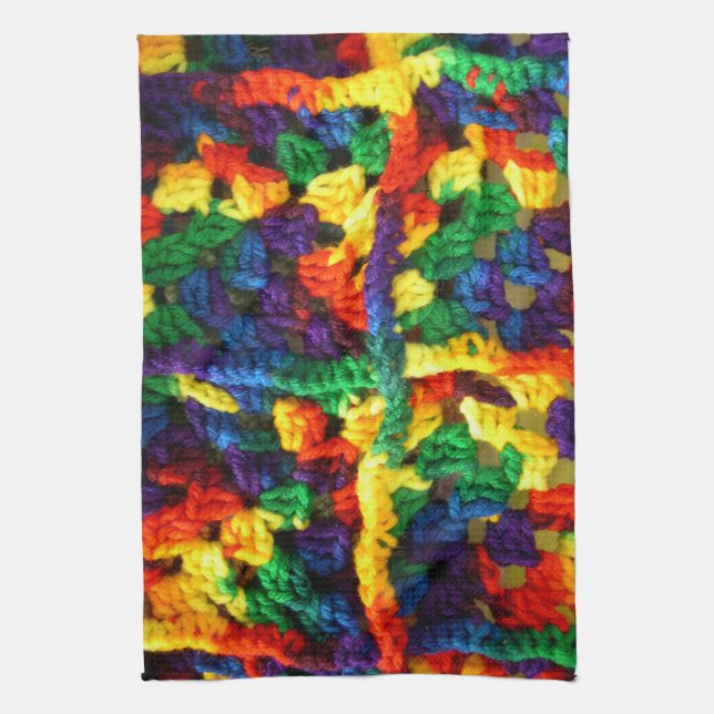 Colourful Crochet Tea Towel (Vertical)