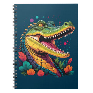 Colourful Crocodile Portrait Puzzle Notebook