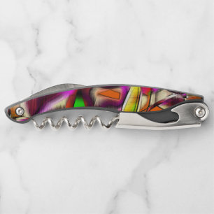 Colourful crooked cutouts pink and notched scratch corkscrew