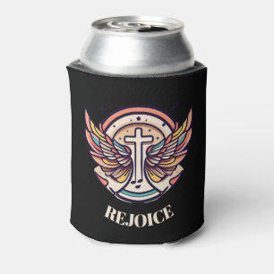 Colourful Cross Agnel Wings Rejoice Can Cooler