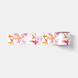 Colourful Crosses Satin Ribbon