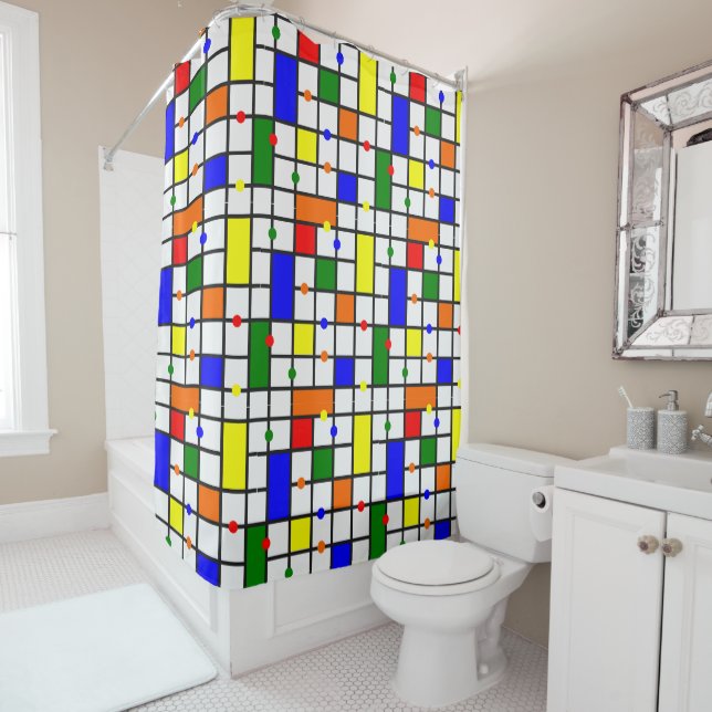 Colourful Crossword  Shower Curtain (In Situ)