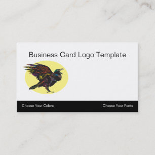Colourful Crow or Raven Logo Business Card